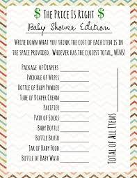 Baby Shower Games Price Is Right Baby Shower Fun Printable Baby Shower Games Free Printable Baby Shower Games