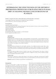 How to apply for a malaysian pr and paperwork needed? Pdf Determining The Effectiveness Of The Different Preparation Protocols For Platelet Rich Plasma Prp In Yielding Higher Concentrations Of Platelets Sangeetha Naveen Academia Edu