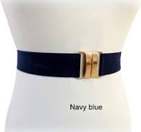 Amazon.com: Navy Blue Velvet Elastic Waist Belt with Gold ...