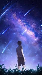 Here are the anime desktop backgrounds for page 2. Silhouette Starry Sky Meteors Starfall Night Art Wallpaper Background Iphone 11 X 12 Xs In 2021 Sky Anime Silhouette Art Anime Backgrounds Wallpapers