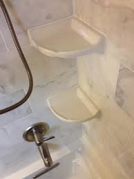 Daltile Bath Accessories White 8 In X 8 In Ceramic Wall Mounted Corner Shelf 0100ba7801p The Home Depot Wall Mounted Corner Shelves Diy Tile Shower Shower Corner Shelf
