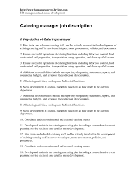 resume catering manager cv template