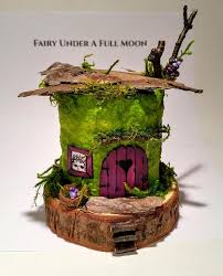 Fairy Tree House Chartreuse Lime Green Purple Fairy Jardines Artesanal