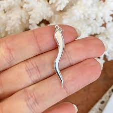 Sterling Silver Cornicello Corno Flat Italian Horn 