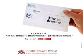 Rsi Cipav Msa Comment Contester Les Cotisations Reclamees Par Une Mise En Demeure Via Rocheblave Mise En Demeure Demeure Droit Du Travail