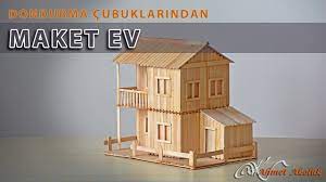 Dağ evi maketi çiftlik evi maketi kaleli konağı maketi (sen anlat karadeniz) amerikan vi̇lla. Dondurma Cubuklarindan Maket Ev Youtube