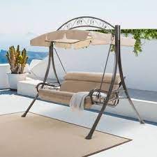 Bainville Porch Swing With Arched Canopy Porch Swing Porch Swing With Stand Patio Swing