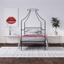 Transform the look of your bedroom by updating possibly the most important furniture in the space, letting you create a grand feel or a serene retreat. Novogratz Camilla Metal Canopy Bed In Twin Size Frame In Black 4460019n