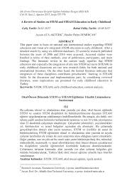Pdf A Review Of Studies On Stem And Steam Education In Early Childhood