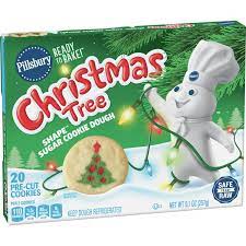 Contains 2% or less of: . Pillsbury Shape Christmas Tree Sugar Cookie Dough Pillsbury Com