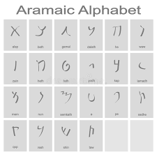 Set Of Monochrome Icons With Aramaic Alphabet Stock Vector Illustration Of Semitic Levant 133435558