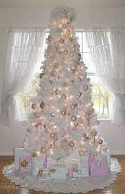 40 Shabby Chic White Christmas Tree Decor Ideas White Christmas Tree Decorations White Artificial Christmas Tree White Christmas Trees