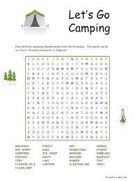 Seek and find puzzles free. Camping Trip Word Search