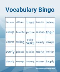 Our bingo card generator randomizes your words or numbers to make unique, great looking bingo cards. Vocabulary Bingo My Free Bingo Cards