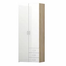 You can opt for a wardrobe with drawers. Modern Wardrobe 2 Doors 3 Drawers Oak And White High Gloss 200cm Tall