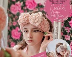 Buy Sweet Bean Make-up/beauty Headband Crochet Pattern, Headband, Beauty  Headband, Make-up Headband, Crochet Fashion, Crochet Headband, Bow Online  in India
