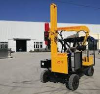 Fence Post Driver Highway Guardrail Installation Wheeled Pile Driver Piling  Machine