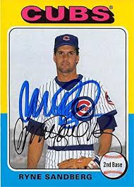 Sandberg joins boggs as one of the top 1980s fleer rookie cards and. Ryne Sandberg Autographed Baseball Card Chicago Cubs 2019 Topps Archives 173 1975 Style Baseball Slabbed Autographed Cards At Amazon S Sports Collectibles Store