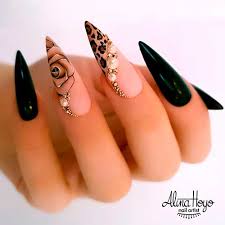 The stiletto nails come to a distinct point at the top and could poke an eye out if they needed to. The Most Beautiful Black Winter Nails Ideas Stylish Belles