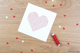 Fold a square piece of paper in half diagonally and then unfold it. Sewn Heart Card How To Make A Greetings Card Papercraft On Cut Out Keep