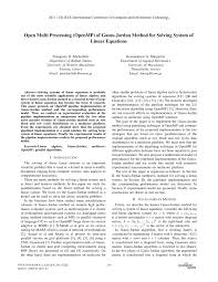 Eliminasi gauss jordan sangat praktis digunakan untuk menyelesaikan sistem persamaan linear.materi ini sangat cocok bagi siapapun yang sedang mempelajari. Pdf Open Multi Processing Openmp Of Gauss Jordan Method For Solving System Of Linear Equations