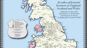 Map of united kingdom with england scotland northern ireland royalty free cliparts vectors and stock illustration image 109422528. Fake Britain A Map Of Fictional Locations In England Scotland Wales Vivid Maps