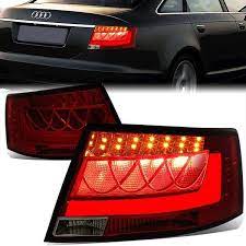 05 08 Audi A6 Quattro Sedan S6 Led Bar Rear Brake Tail Lights Red Tint Housing Tail Light Audi A6 Quattro Audi