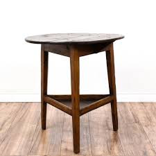 Rustic Round 2 Tiered Tripod End Table Vintage Furniture End Tables Vintage Table