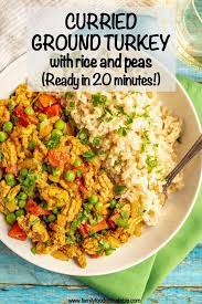 Curry Ground Turkey With Rice And Peas Recipe Ground Turkey Recipes Healthy Ground Turkey Recipes Easy Turkey Dinner
