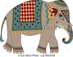 Clipart Vector Of Elephant Stylized Patterned Elephant In Indian Style Csp15503756 Search Clip Art Illustrat Indian Elephant Elephant Drawing Elephant Art