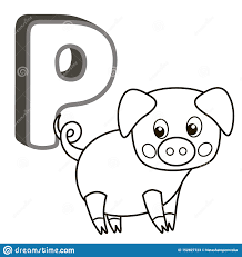 Free printable coloring pages for children that you can print out and color. Vector Coloring Book Alphabet With Capital Letters Of The English And Cute Cartoon Animals And Things Coloring Page For Kindergar Stock Vector Illustration Of Language Cute 152827123