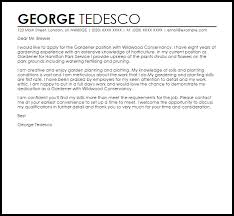 List management or leadership experience. Gardener Cover Letter Sample Cover Letter Templates Examples