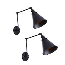Exterior wall lights create a warm and inviting welcome, while providing improved safety and security for your family and with its curled and twisted metal frame, thick amber glass shade, and distressed black finish, this rustic porch light exudes old world charm. Vintage Industrial Wall Mount Light Lift Pulley Fixture Black Hardwire Industrial Wall Lamp Fixture Rustic Wall Sconces 1 Wall Lights Sconces Tools Home Improvement Ekbotefurniture Com