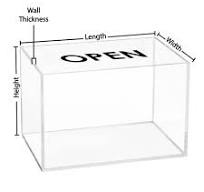 5 Sided Clear Acrylic Box - Custom Size