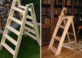 Its made of pine and stained using water from steeped tea leaves and white vinegar. Ladder Stepladder With Own Hands Made Of Wood 4 Recommendations