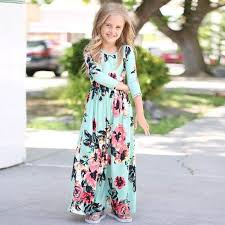 Online Shop Girls Dress Summer Children Bohemia Maxi Dress Floral Princess Party Long Dresses For Gir Long Dress Fashion Toddler Maxi Dresses Maxi Dresses Fall