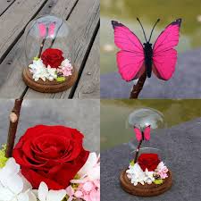 Enchanted forever rose flower in glass led night lamp valentine's day xmas gifts. Preserved Forever Immortal Flower Festive Fresh Rose Glass Cover With Butterfly Buy At A Low Prices On Joom E Commerce Platform