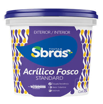 Tinta Acrílica Fosca Standard Sbras