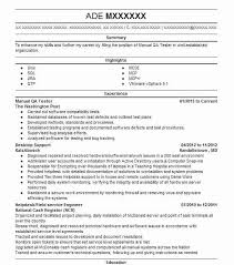 Manual Qa Tester Resume Example Technical Resumes Livecareer