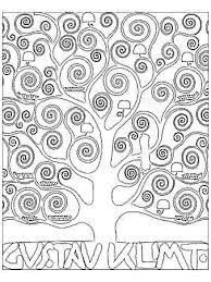 gustav klimt arbre de vie art handouts coloriages oiseaux roitelets