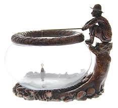 Check spelling or type a new query. Justnile Decorative Glass Fish Bowl Oriental Inspired Design Of Old Man Fishing Sea Life Center