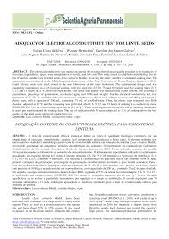 PDF) Adequacy of electrical conductivity test for lentil seeds