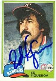 Phillies Baseball Ed Figueroa Autographed Baseball Card (New York Yankees)  1976 Topps Phillies Baseball Cards