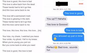 So if you ' re struggling with your bio, use one of the lyrics below. Sending Taylor Swift 1989 Lyrics On Tinder Popsugar Love Sex