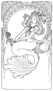 Free coloring pages for adults to print for kids. Art Nouveau Coloring Pages