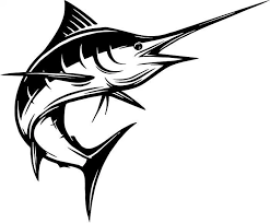 Black And White Saltwater Fish Clipart Ocean Swordfish Amee House Fish Silhouette Marlin Fishing Marlin
