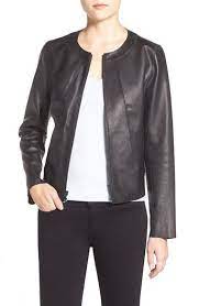 Nordstrom Jackets Halogen Collarless Leather Jacket Regular Petite Available At Nordstrom Collarless Leather Jacket Nordstrom Jackets Jackets