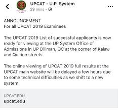 Jul 09, 2021 · how to file an appeal for reconsideration of upcat result. Abs Cbn News On Twitter Upcat Results Are Now Out Takers May Now View The List Of Passers At The Admissions Office In Up Diliman Or Wait For The List To Be Available