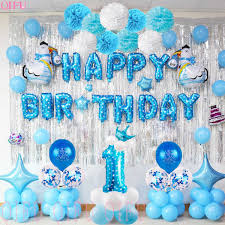Send these beautiful images and make their birthday special. Qifu 1 Birthday Boy 1st Birthday Party Decorations Kids My First Birthday Blue Party Decor Foil Balloons Baby Boy I Am One Year Party Diy Decorations Aliexpress
