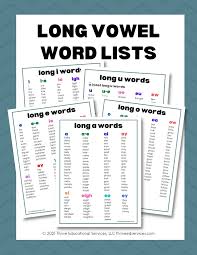 Get ahead and take a look at these useful lists too: Long Vowel Sounds Word Lists Activities Thrive Literacy Corner